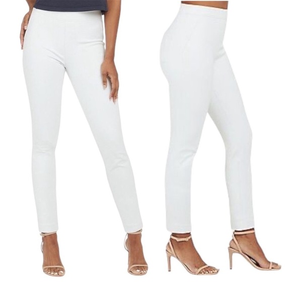 NWT Spanx On the‎ Go Slim Straight Pants White Ultimate Opacity 20372Q Petite - Picture 1 of 7